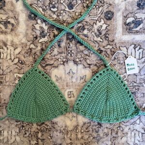 Green Crochet Bikini Top